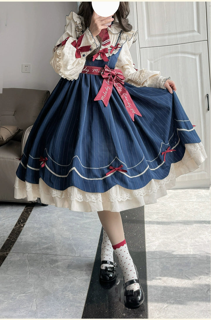 Buling Moon~Sweetheart Puppet~Retro Lolita OP Elegant Daily Lolita Dress   