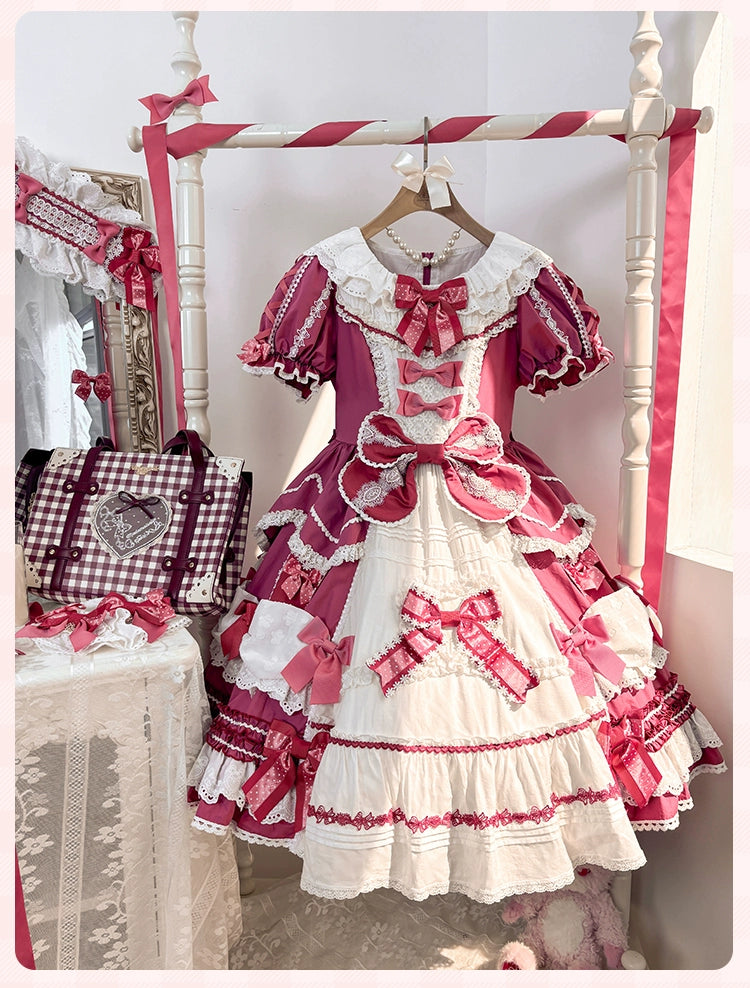 Mademoiselle Pearl - Heart Woven Concerto - IP Collab Sweet Lolita OP Dress, Bow Accents 43765:785896