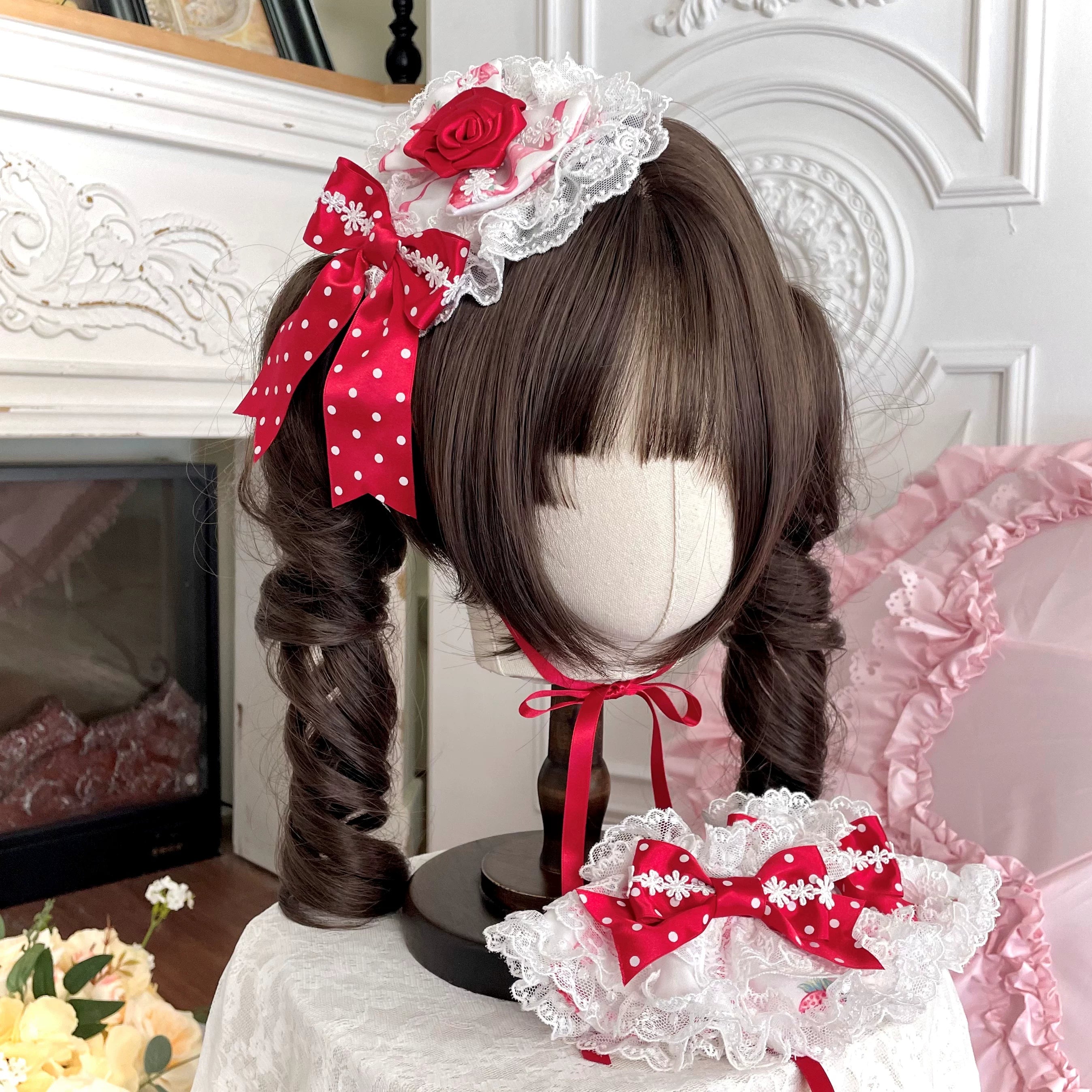 Deer Strawberry Garden - Old School Lolita Deer & Strawberry Printed JSK Dress 45681:860547