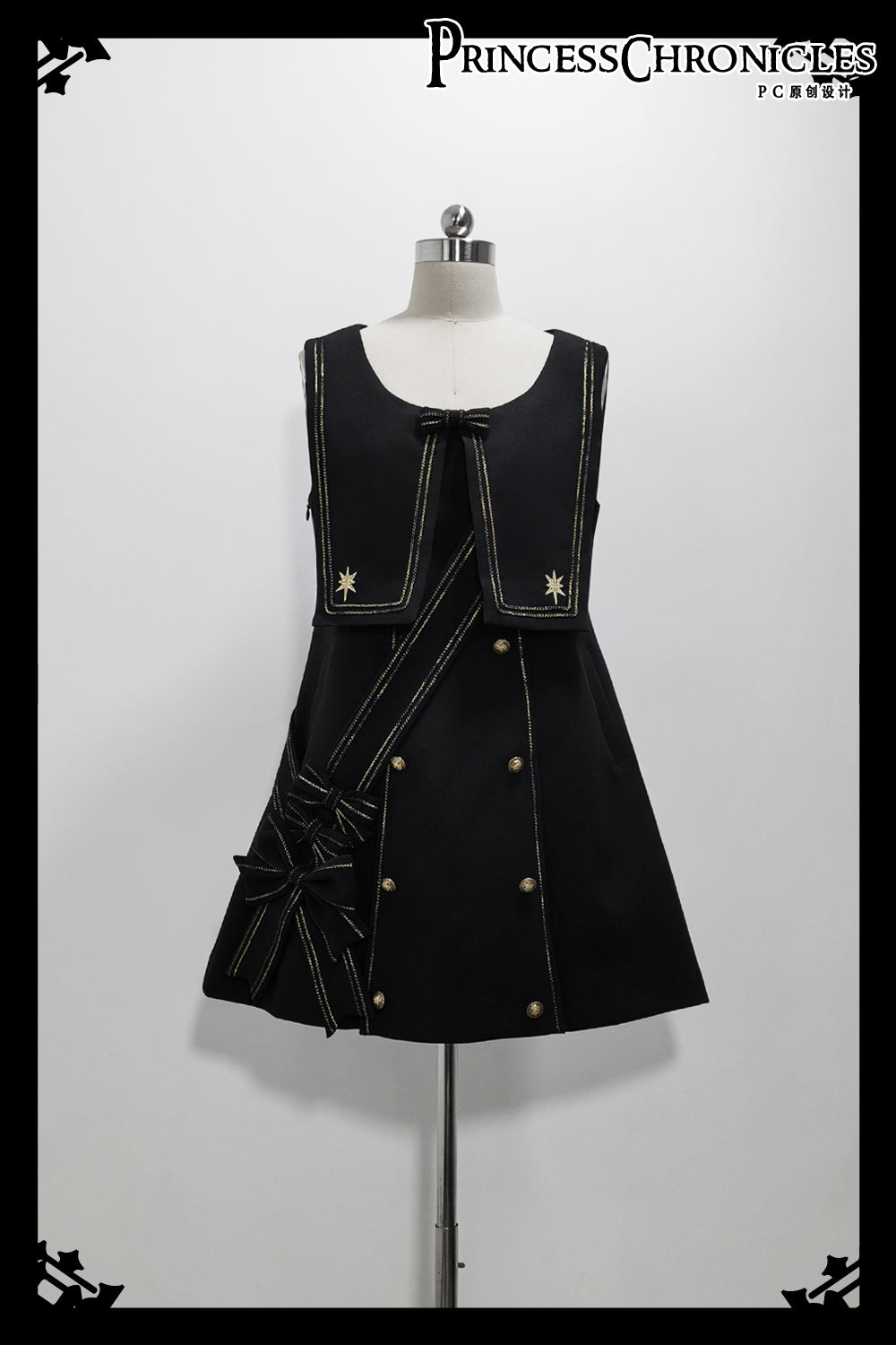 Princess Chronicles~Ouji Lolita Black-white Shirt and Shorts XS vest+ribbon 