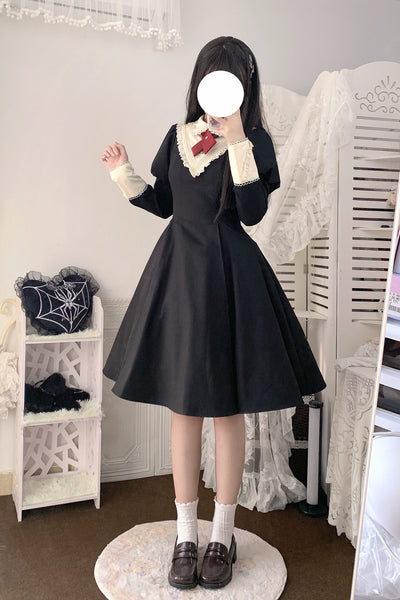 Forest Clerk~Forest Clerk~Elegant Lolita OP Dress Set A Line Dress with Apron Free size Long OP 