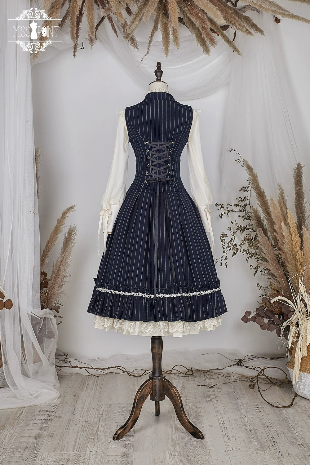 Miss Point~Rose Doll~Elegant Lolita Striped Fishbone Skirt 32524:385262