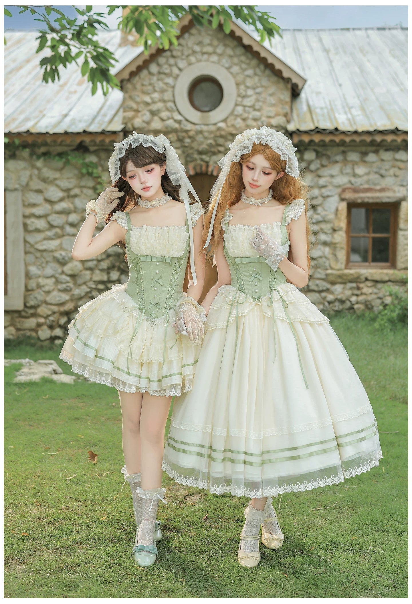Unfailing - Classic Lolita Bow Jacquard Corset JSK Dress 45632:856658