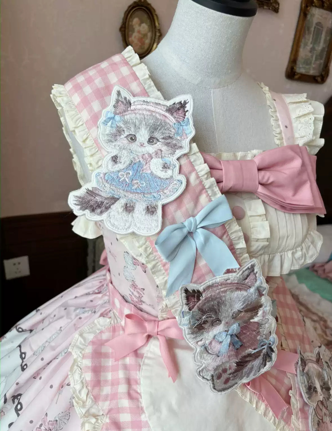 Shattered Lace Dream - Shattered Cat - Kawaii Lolita Cat-ear Headband, Brooch & Sash Sash Only