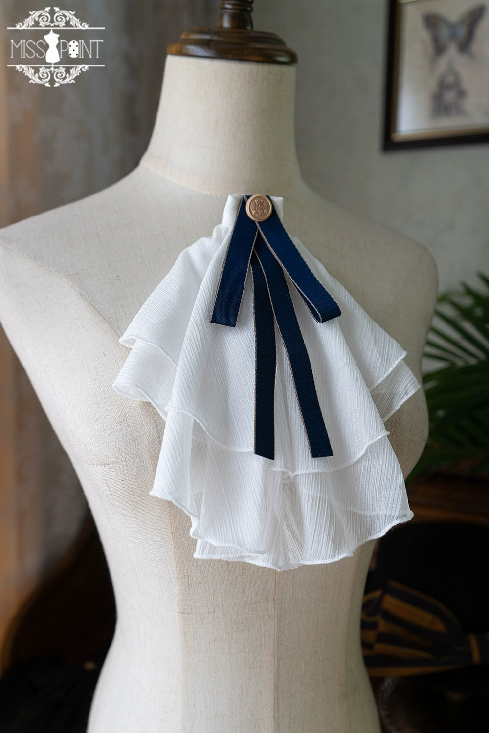 (Buyforme)Miss Point~Lolita Waist Belt Collar Skirt Clip Necklace Bibs white handkerchief  