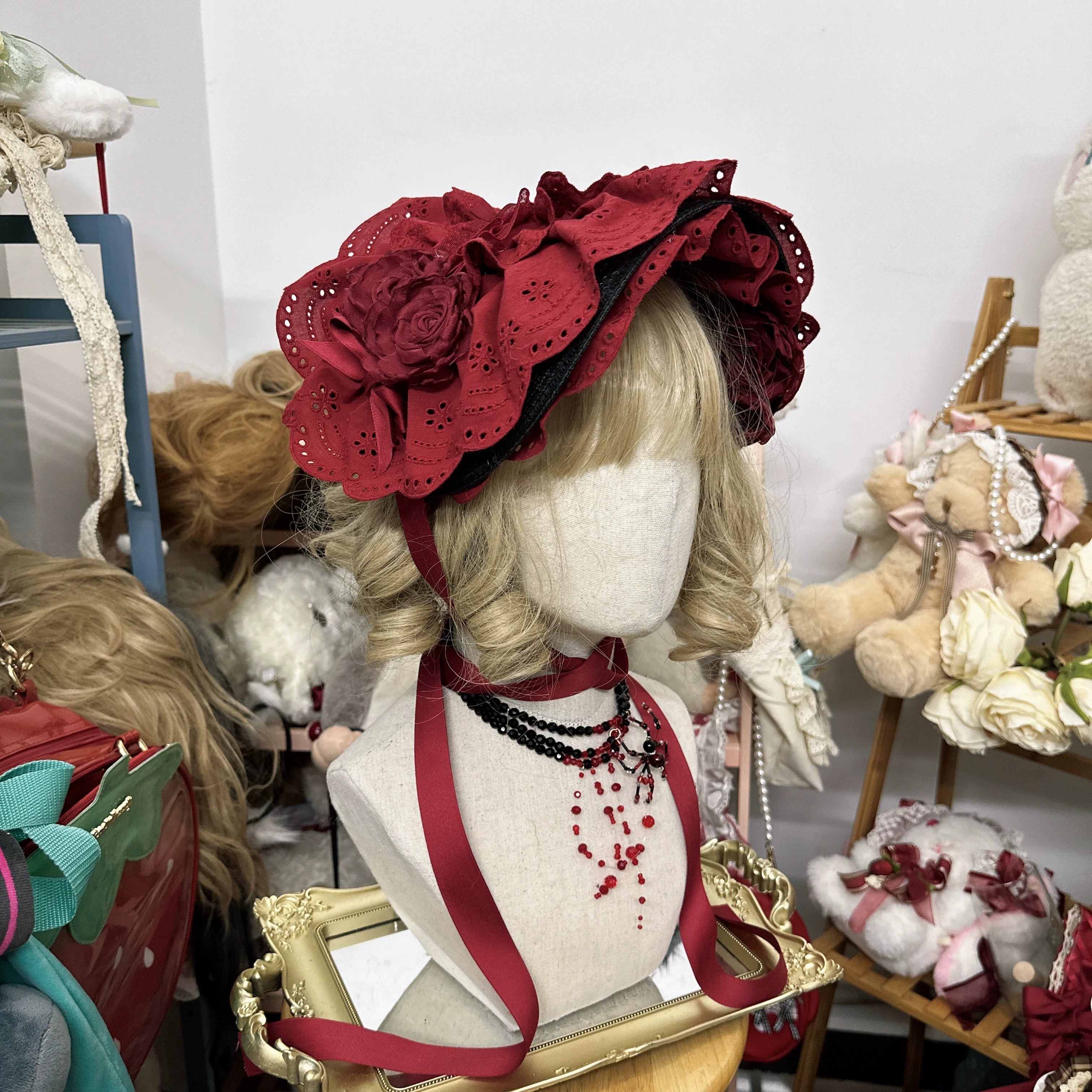 Chestnut Lolita - Gothic Lolita Bonnet Pure Cotton Hat