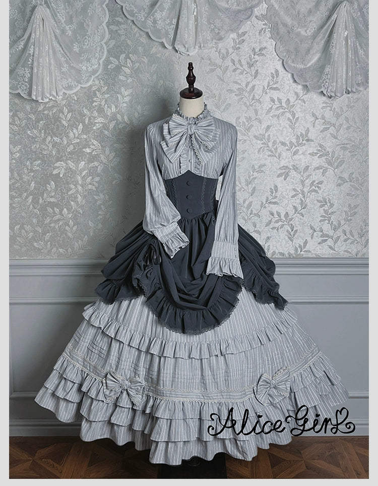 Alice Girl - Duke of Victoria - Classic Lolita Striped Blouse 44093:795198