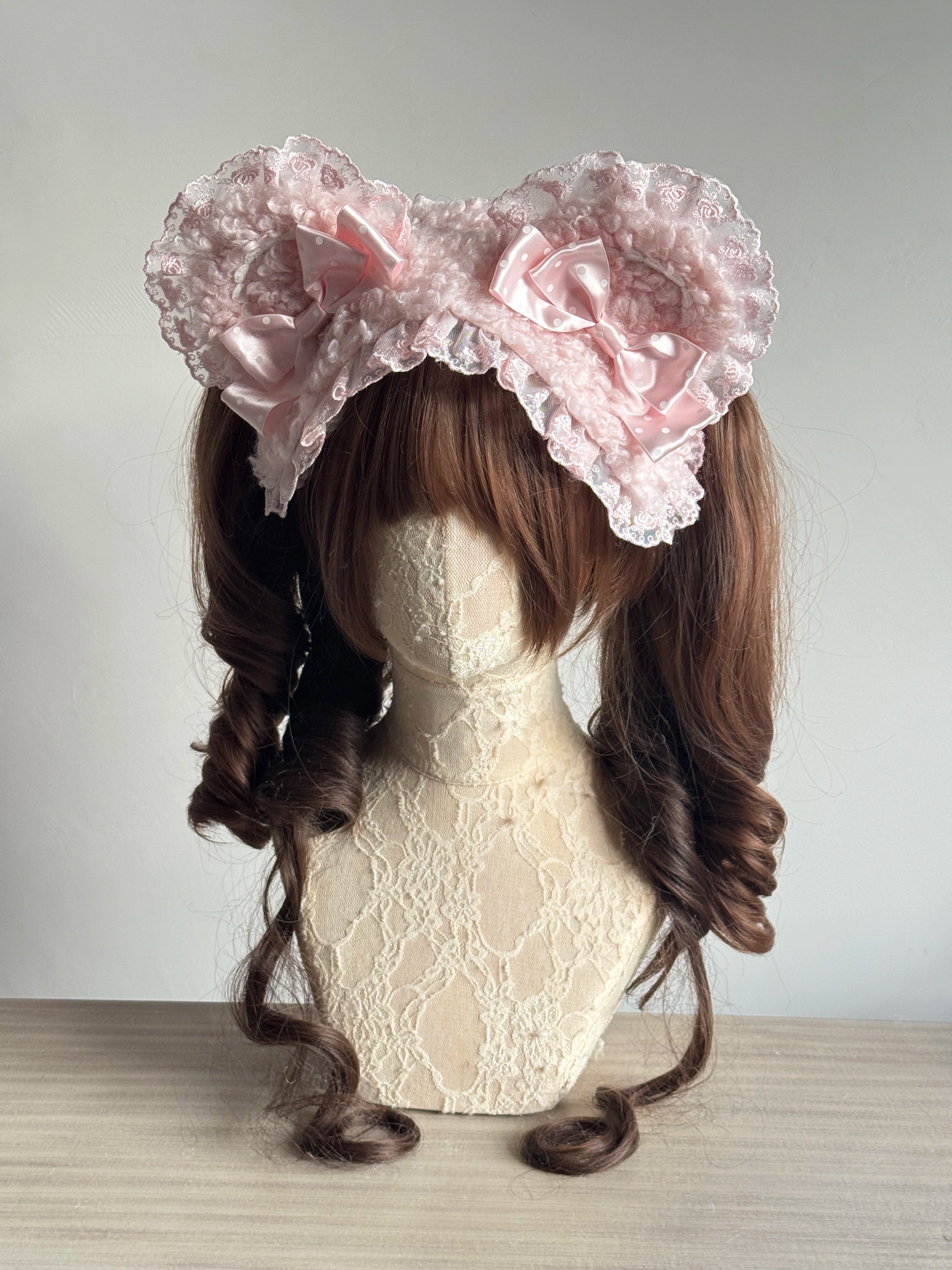 MAID - Sweet Lolita Handmade Lace Headband, Bear Ear Design 44106:795895
