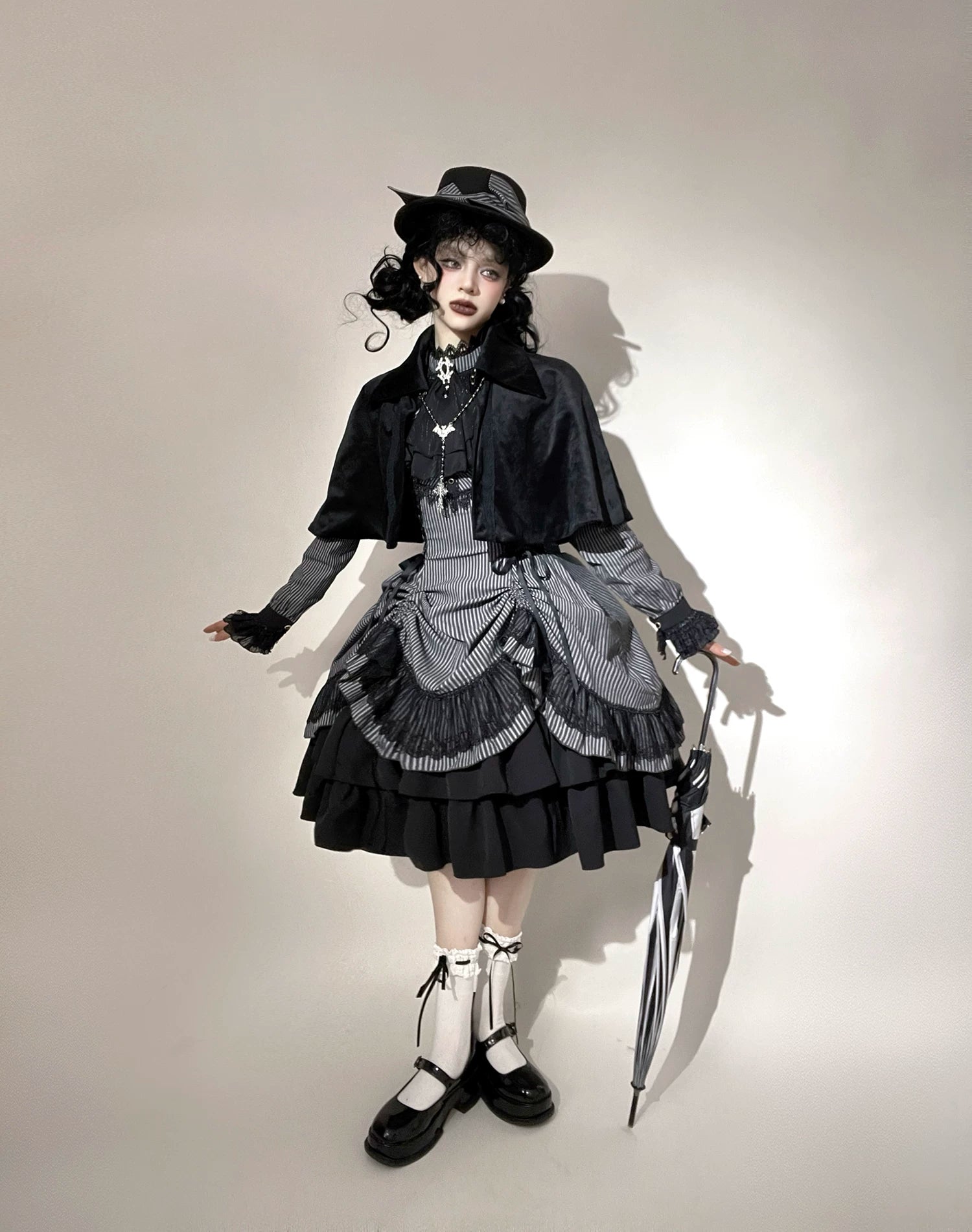 Perint Manor - Gothic Lolita Striped Dress, Tailor-made 44410:808366