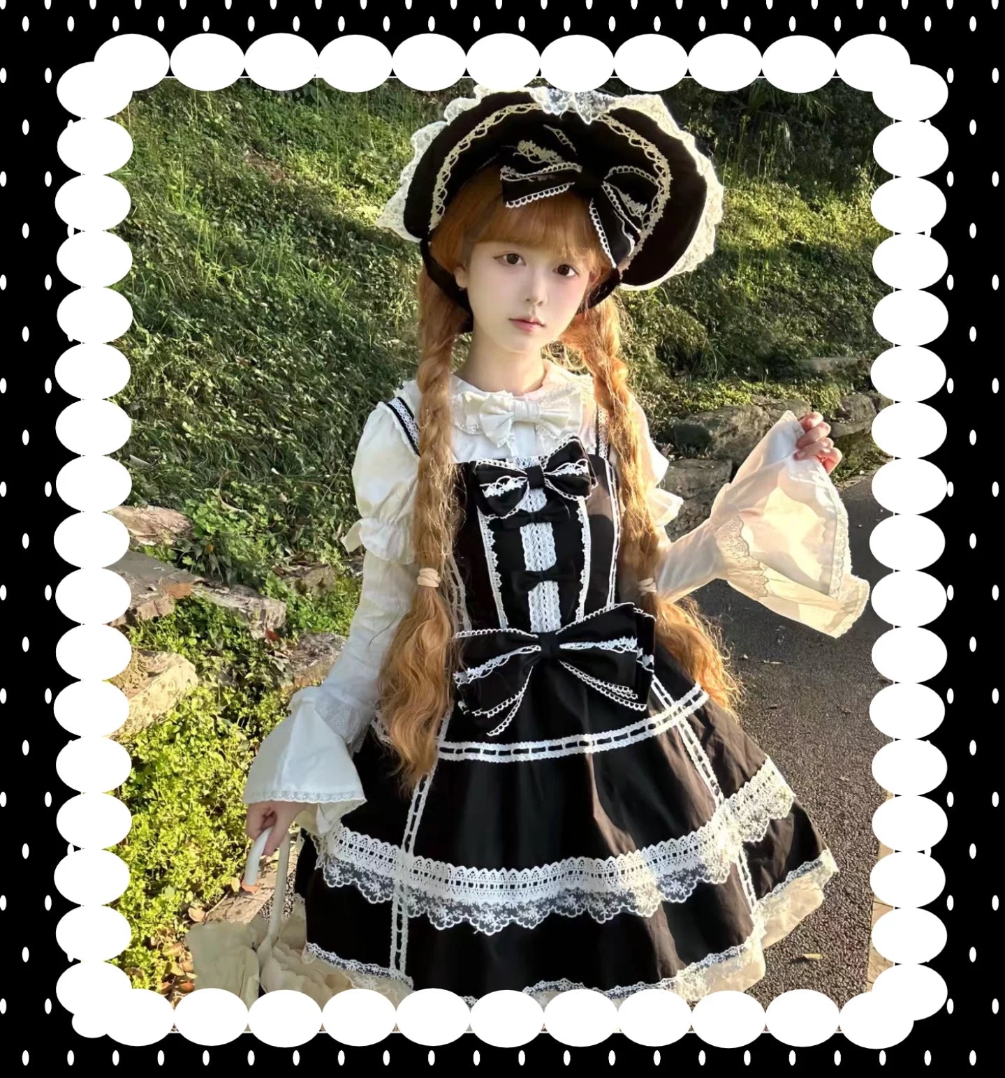 Old Heartache - Cotton Old School Lolita JSK Dress with Bows 45600:854540