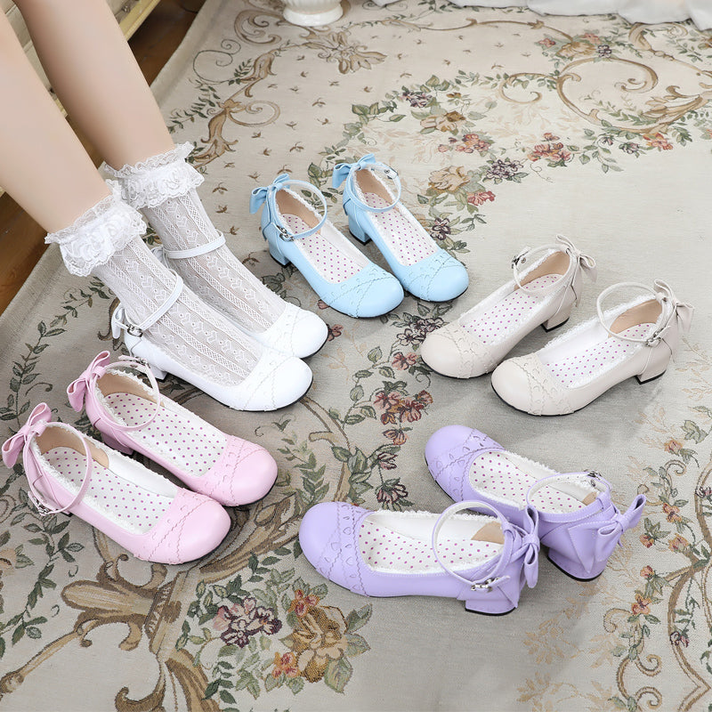 Sosic - Rei Su Su - Sweet Lolita Round Toe Leather Shoes Multicolors