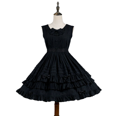 (BFM)Strawberry Witch~Elegant Lolita Jumper Skirt Solid Color JSK XS black jsk 