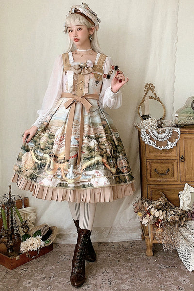 Balladeer~Fire Balloon~Classic Lolita Jumper Dress High-waist Dress Short Length   
