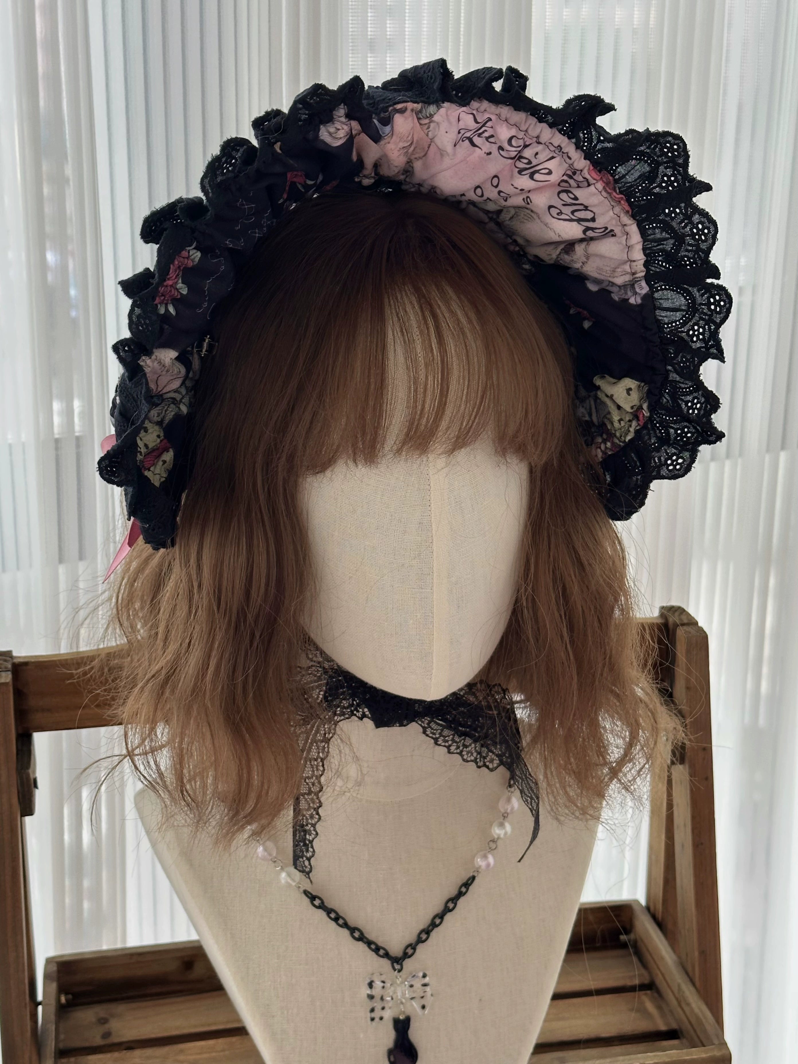 Babyblue~Vintage Lolita Bonnet Hair Band Kawaii Headdress 33578:429778