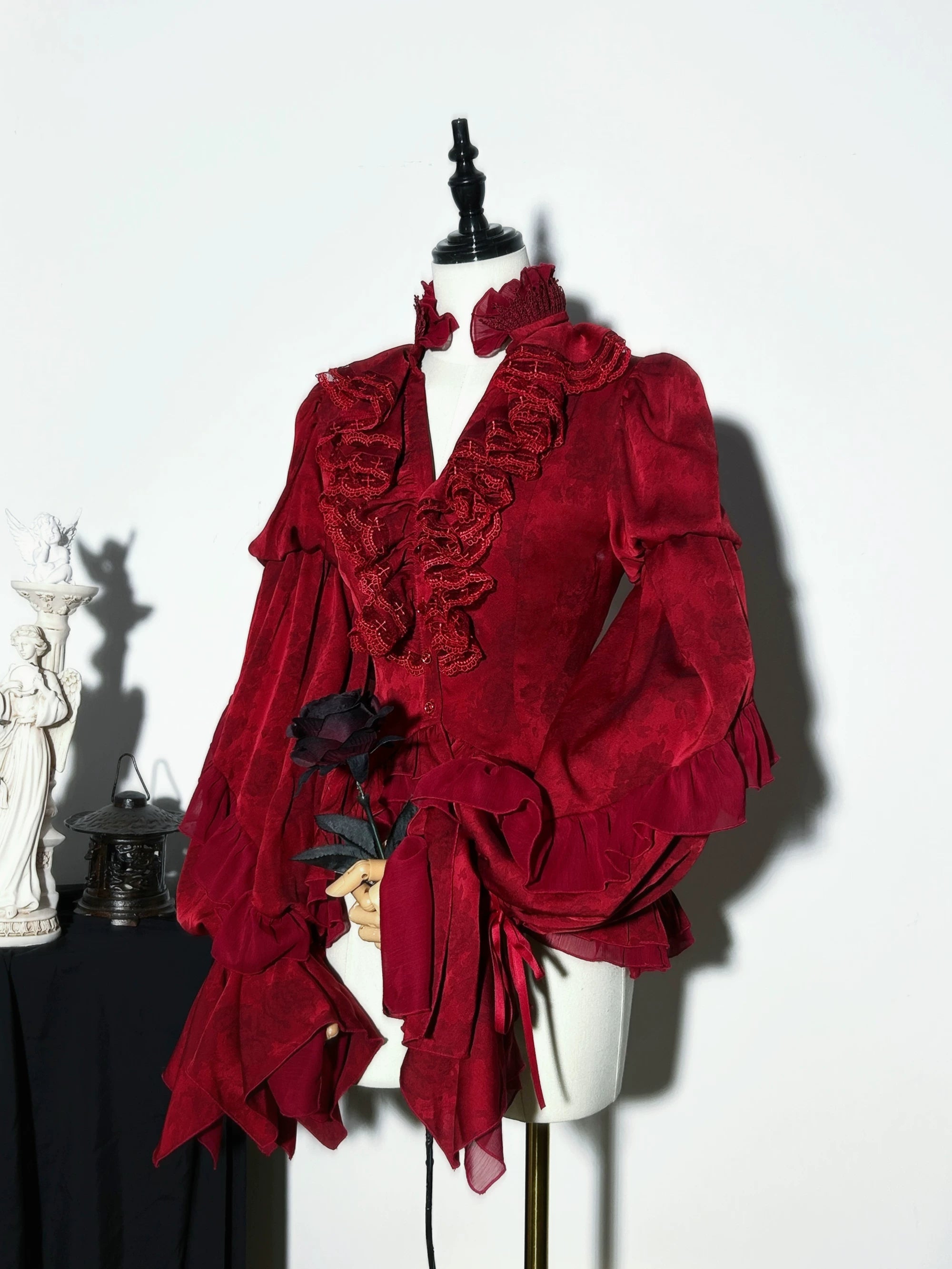 Genesis and Armageddon - Gothic Lolita High-low Hem Shirt, Boning SK (L M S) 44737:820861