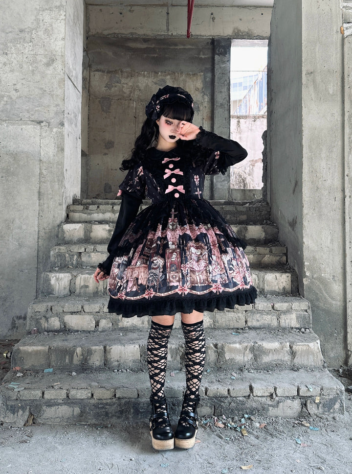Uncle Wall Original~Missing Lamb Case~Gothic Lolita Dress Set with Sheep Prints 42971:760854