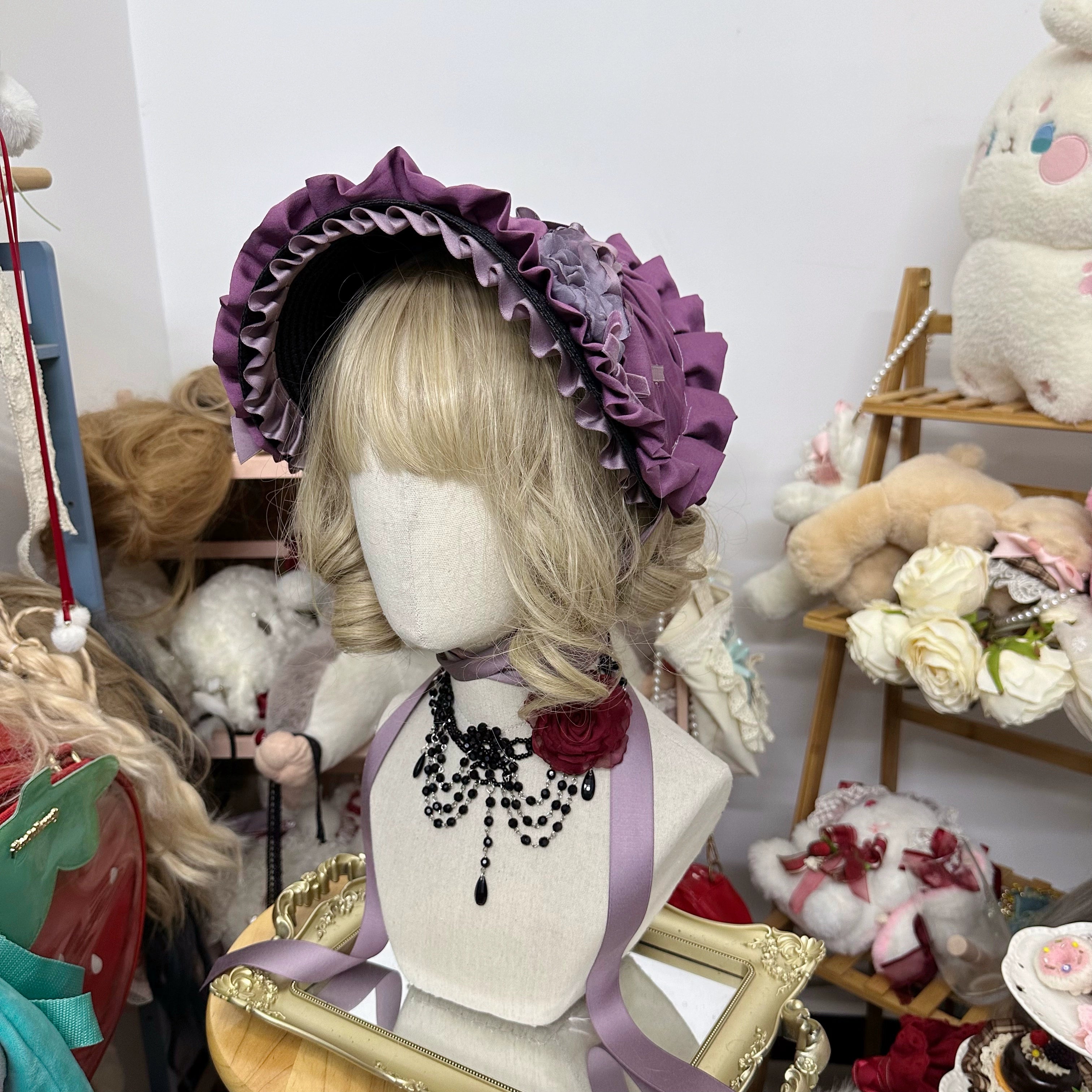 Chestnut Lolita - Gothic Lolita Bonnet Pure Cotton Hat