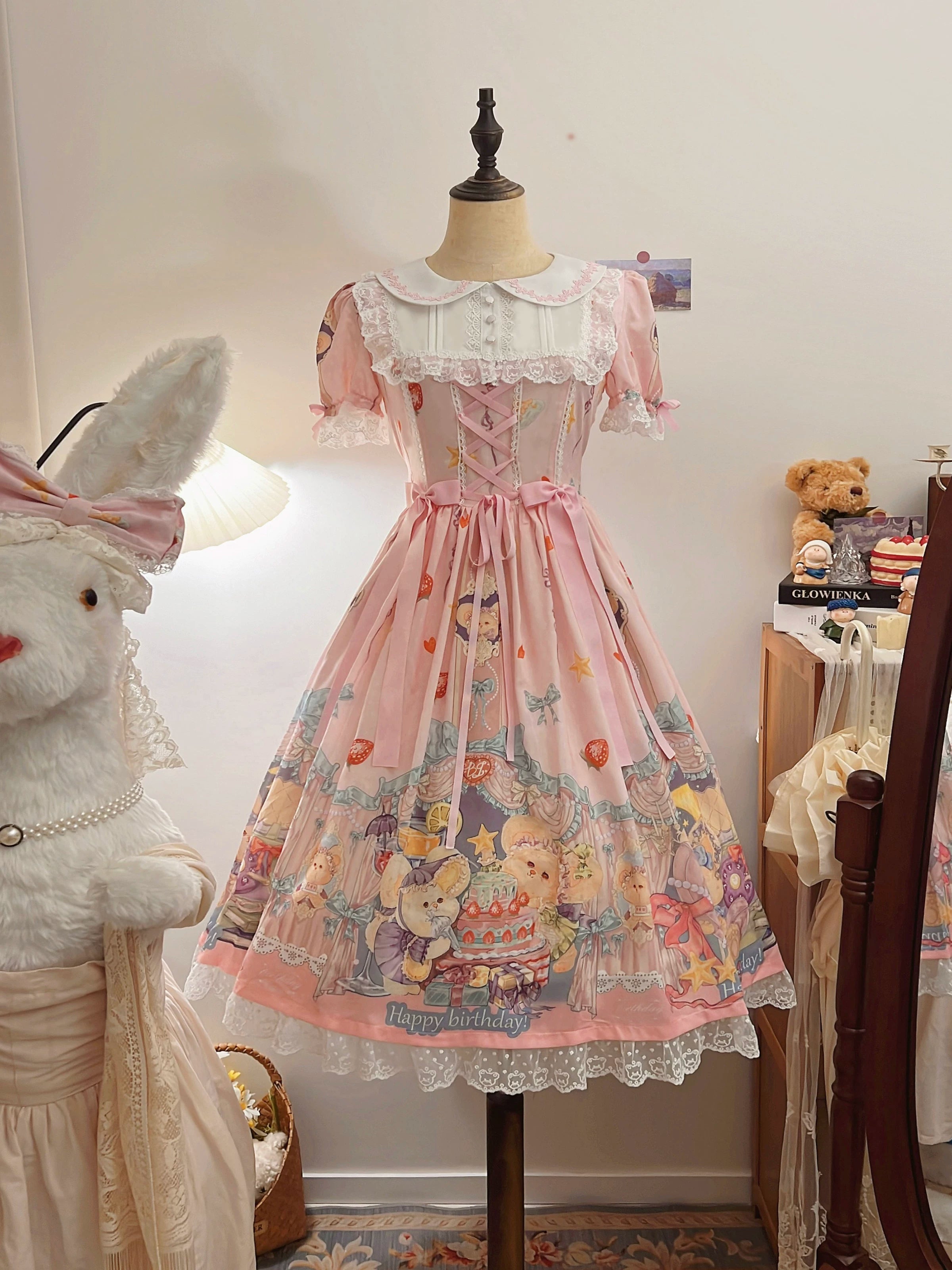 Kiki's Birthday Party - Plus Size Sweet Lolita Birthday Party OP Dress 45855:865911