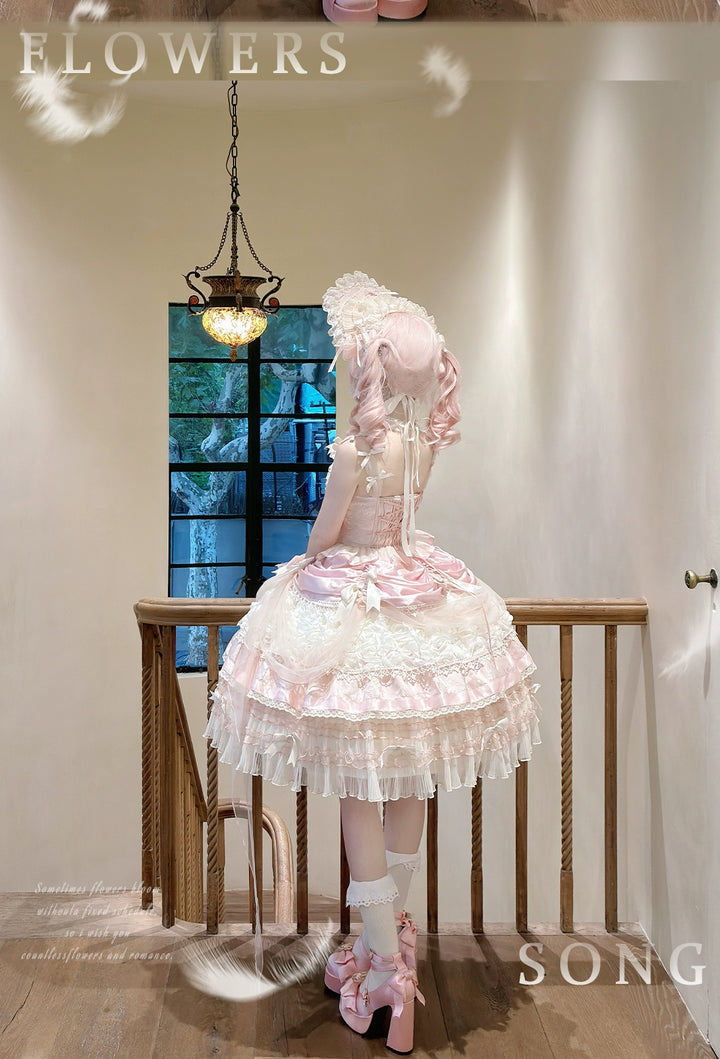 MieYe~Flowers Song~Classic Lolita JSK Dress Fishbone Dress with Tiered Skirt