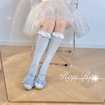 Roji Roji~Sweet Lolita Cotton Socks Bow Lace Socks   