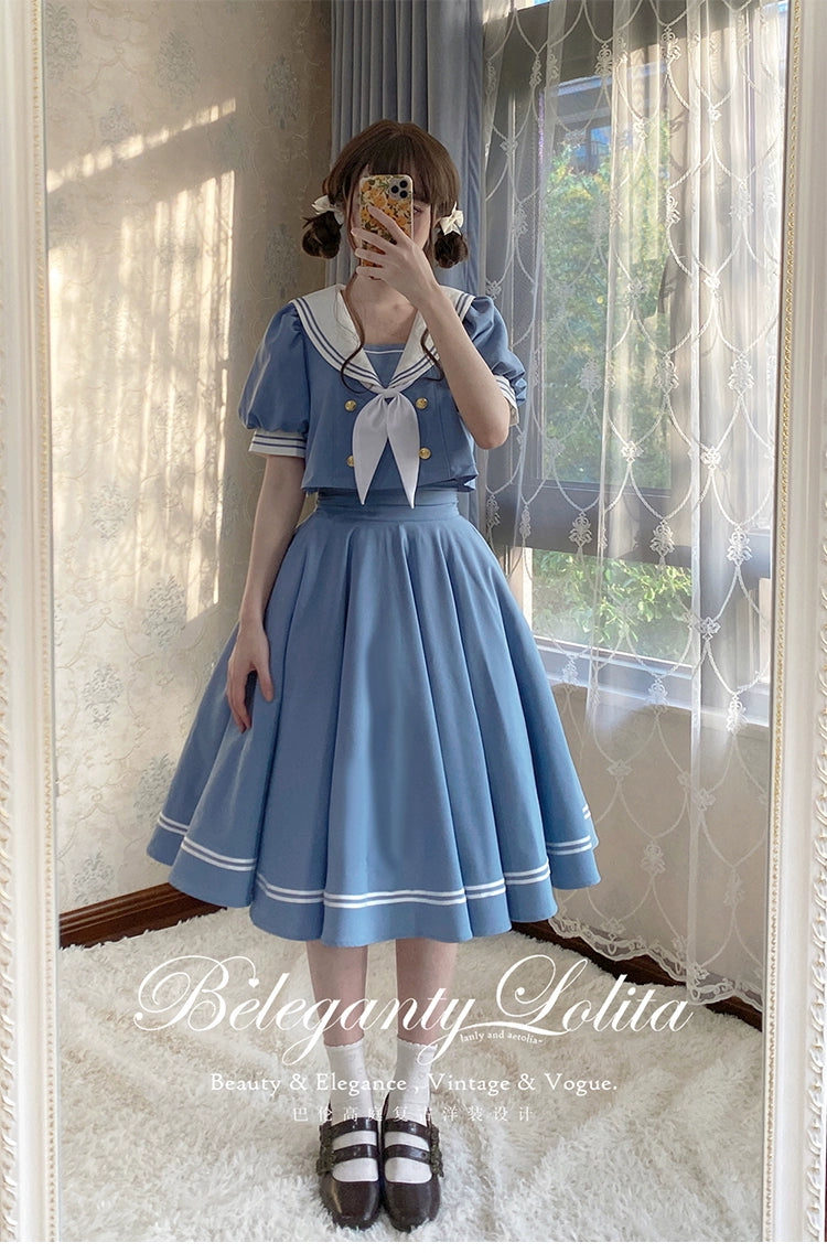 Beleganty - Sea and Wind Separate SP3.0 - Sailor Lolita Puffy Sleeve Blouse 43389:775312