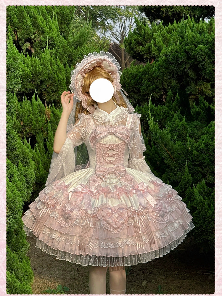 Shuang Sheng Xiao Xiong - Heart of Love - Sweet Lolita Wedding JSK, Bow Details 44306:803231