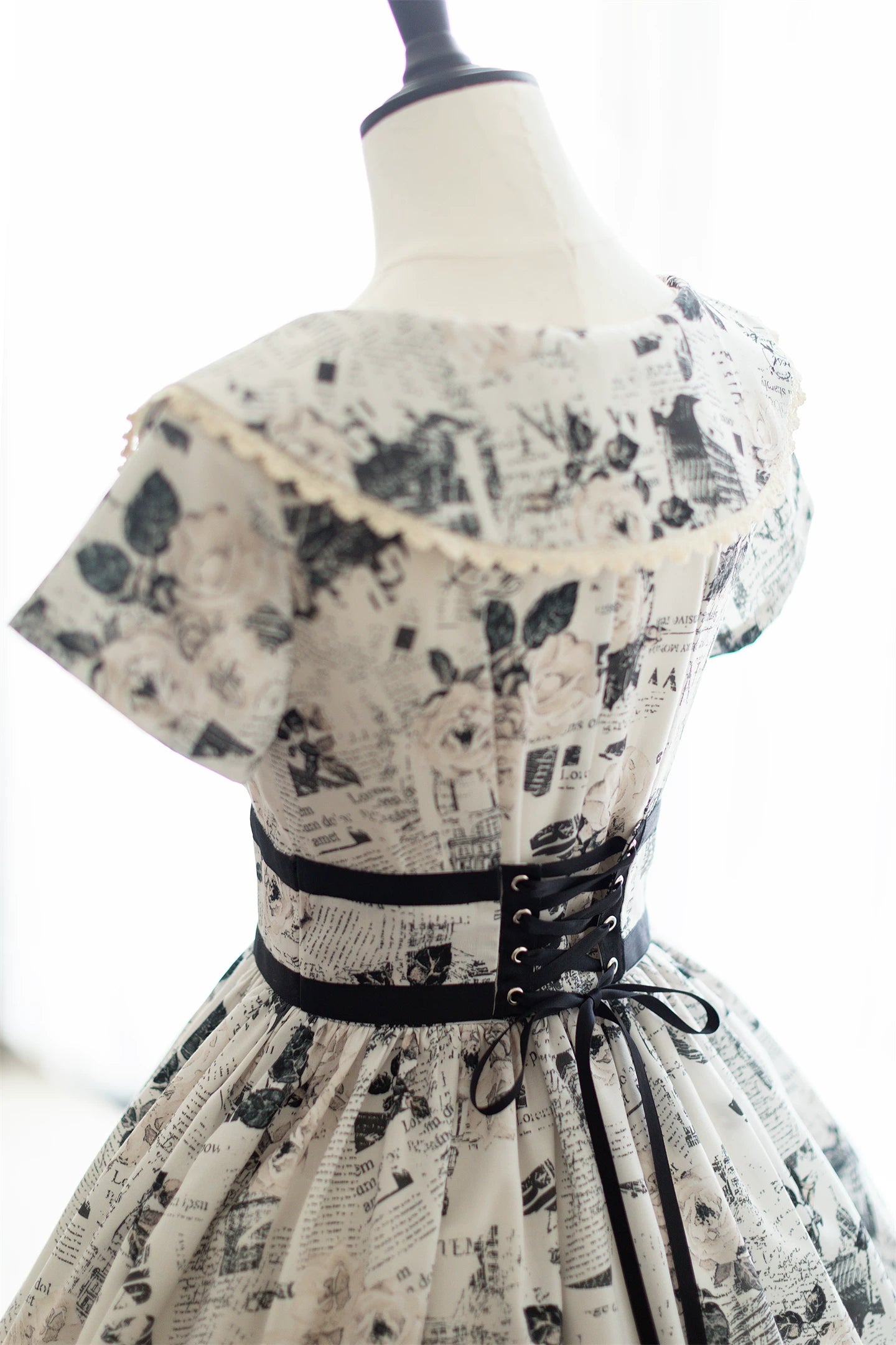 Forest Holiday - Vintage Classic Lolita Newspaper Printed OP Dress 45505:850755
