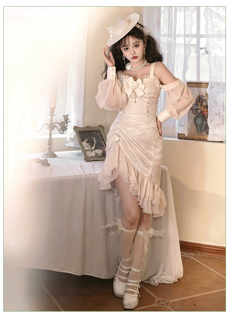 Melonshow - Chinese Style Lolita Dress - Camellia 2.0 Cheongsam Mermaid JSK