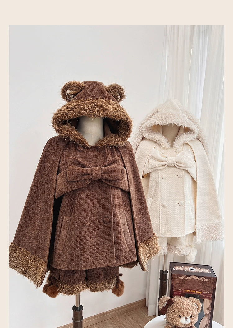 Tan Tuan~Rabbit & Bear~Winter Kawaii Lolita Cape and Shorts