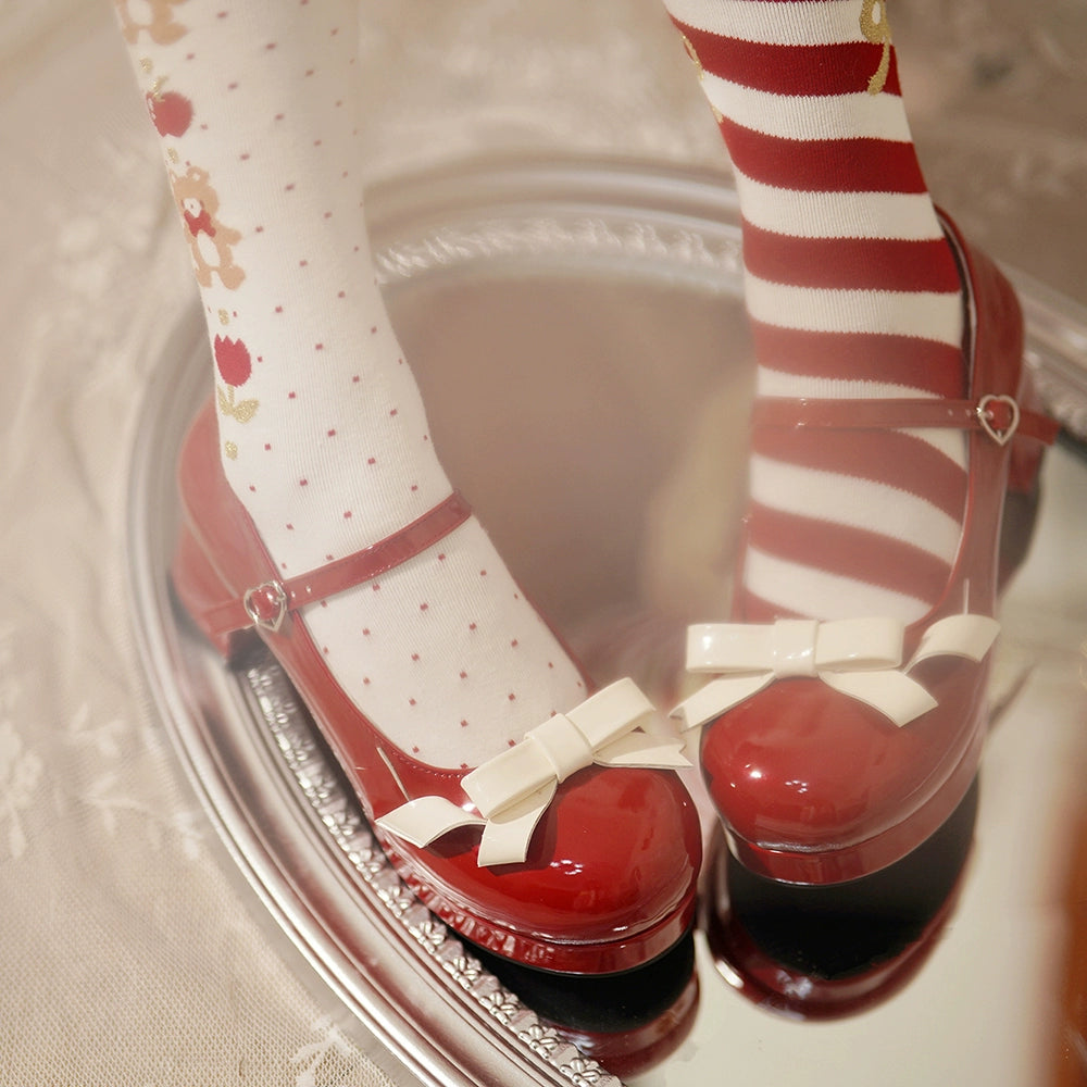 Dolly Doll~Lovers' Gift~Round Toe Middle Heel Mary Jane Lolita Shoes 32678:397990