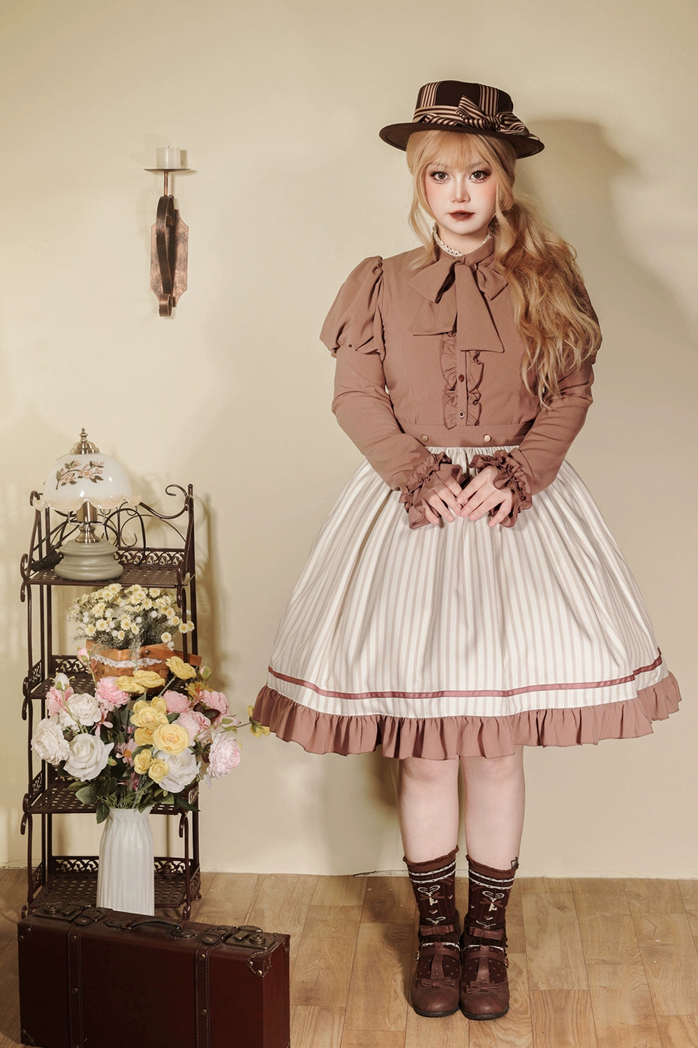 Miss Point - Classical Chocolate - Classic Lolita Blouse Customized Reteo Lolita Shirt 40840:679314