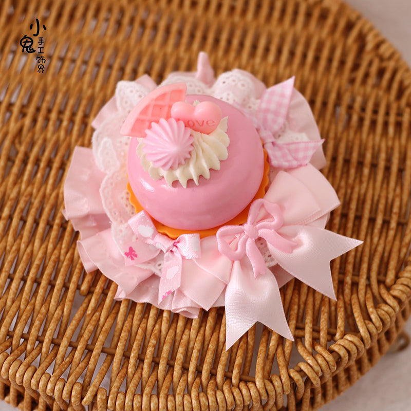 Xiaogui~Sweet Cake~Kawaii Lolita Hairpin Cake Flower Pill Headdress #8  