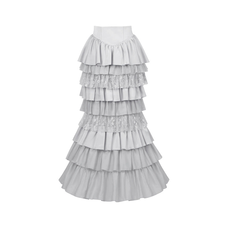 With PUJI - Letter and Poetry · Humanoid Robot - Silver Gothic Lolita Mermaid Skirt Set (L M S) 43861:787608