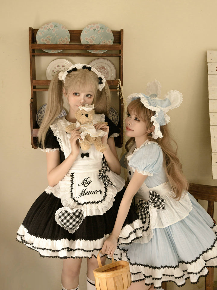 Cream doll~Kitten Maid~Twin Lolita OP Dress Cream Doll Maid OP S KC 