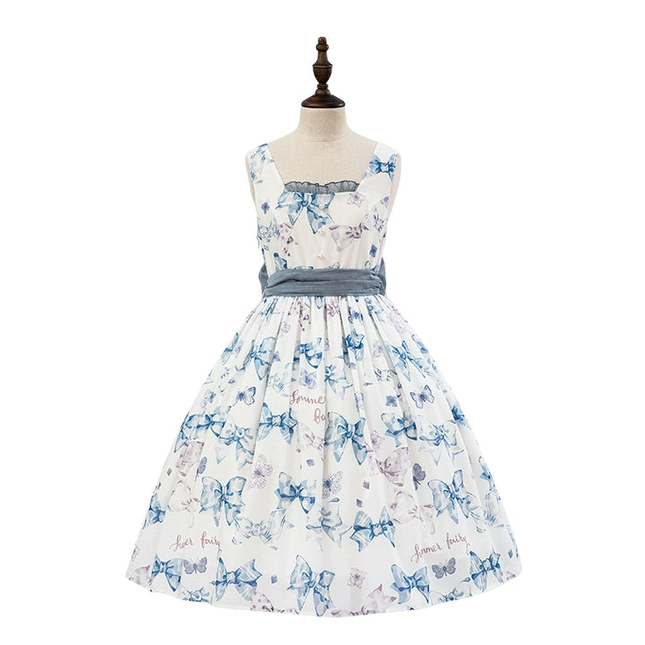 Summer Fairy~Eternal Garden~Sweet Lolita Dress Suit Elegant Open-Shoulder OP and JSK 42066:724802