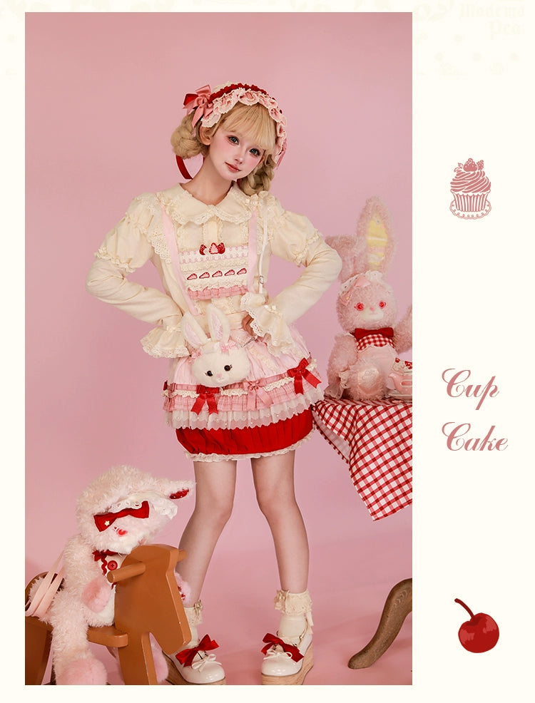 Mademoiselle Pearl~Cup Cake~Sweet Lolita OP Dress Kawaii Lolita JSK SK   