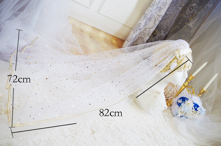 (Buyforme)Fairy Tales~Fate Quartet Bridal Lolita Gothic Accessories Blouse white free size shawl trailing veil three uses