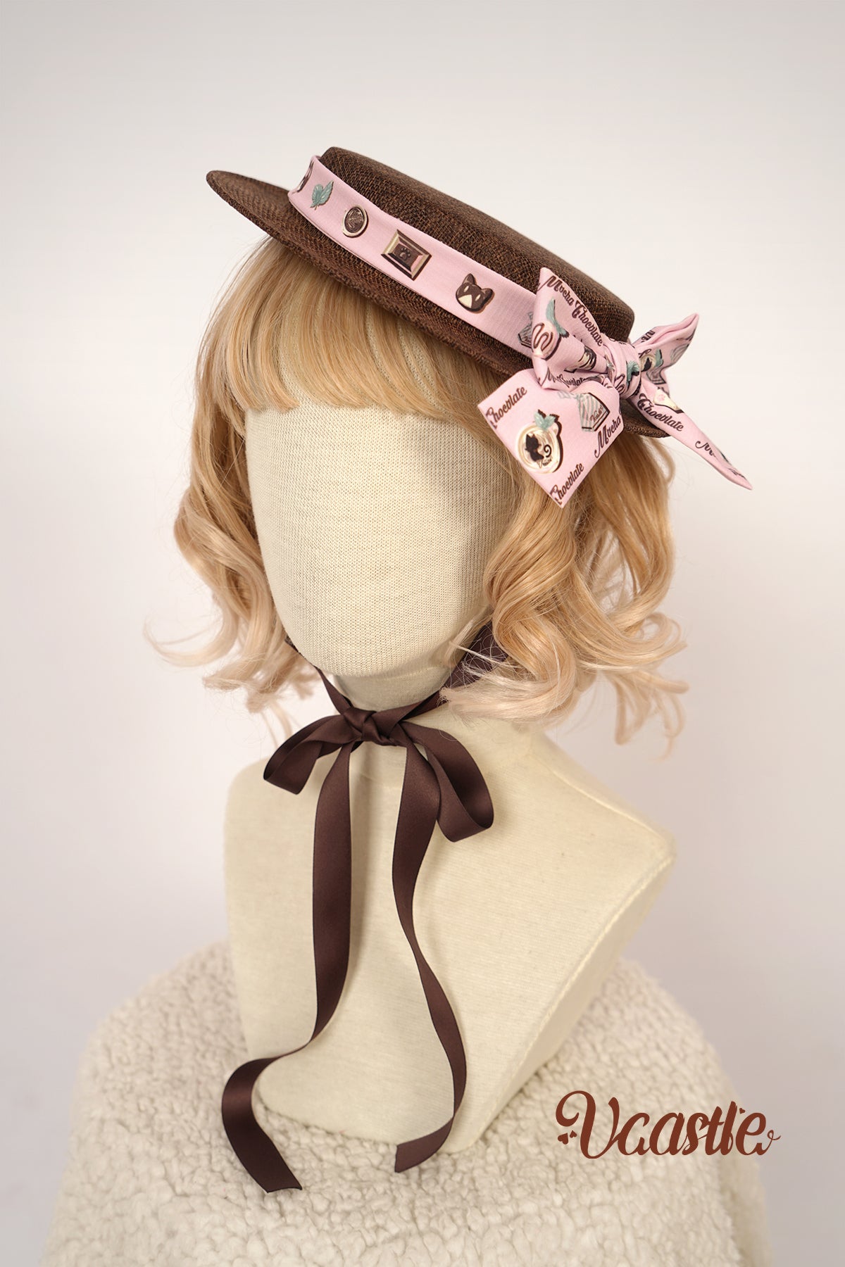Vcastle - Mocha Chocolate - Kawaii Lolita Accessory Multicolors pink flat cap