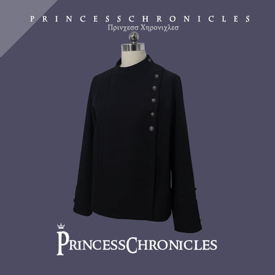 Princess Chronicles~Ruwoxichen~Retro Ouji Lolita Prince Style Black Blouse   