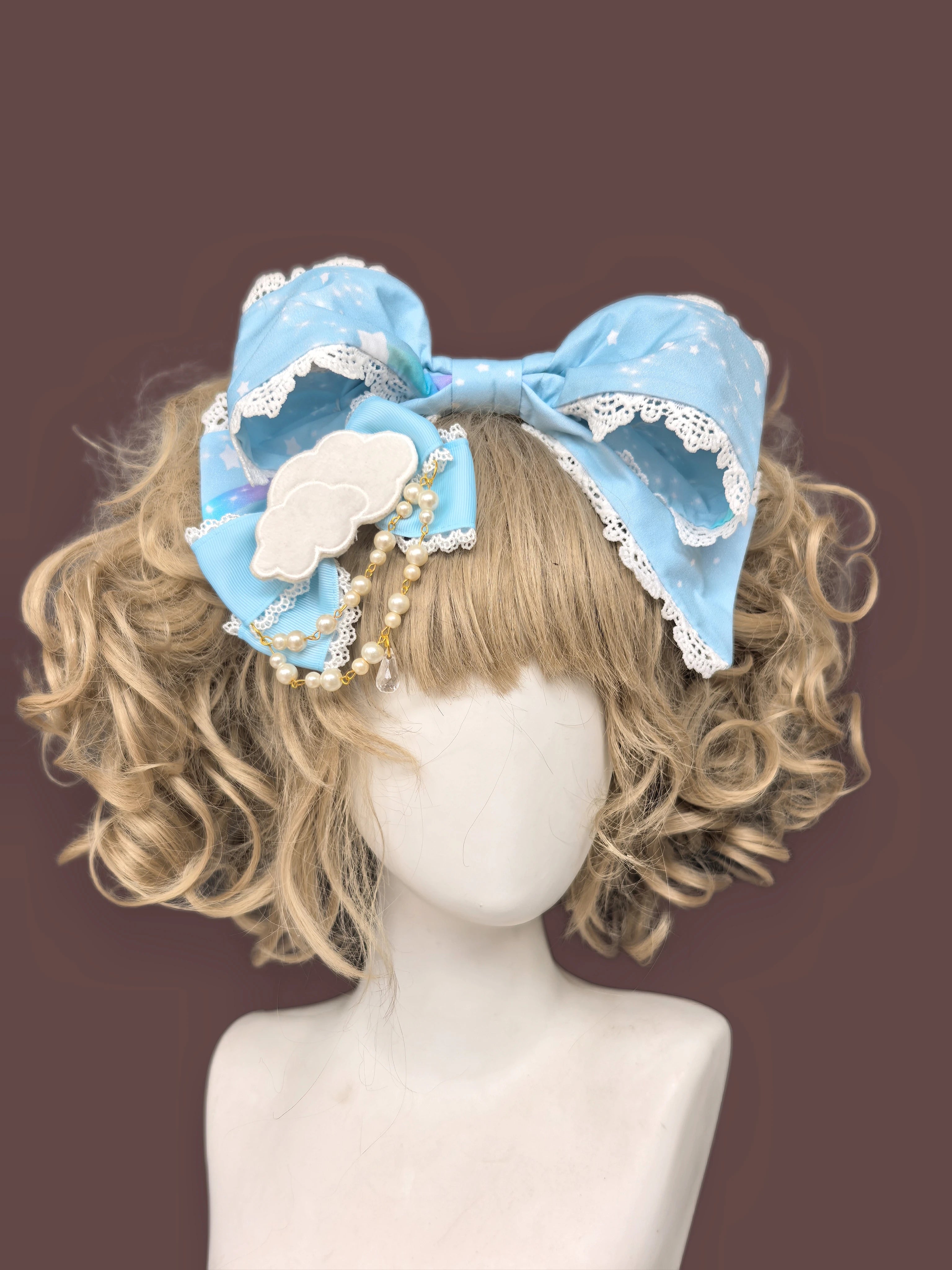 Sleepy Bear - Kawaii Lolita Bear and Star Printed Dress 45663:857687