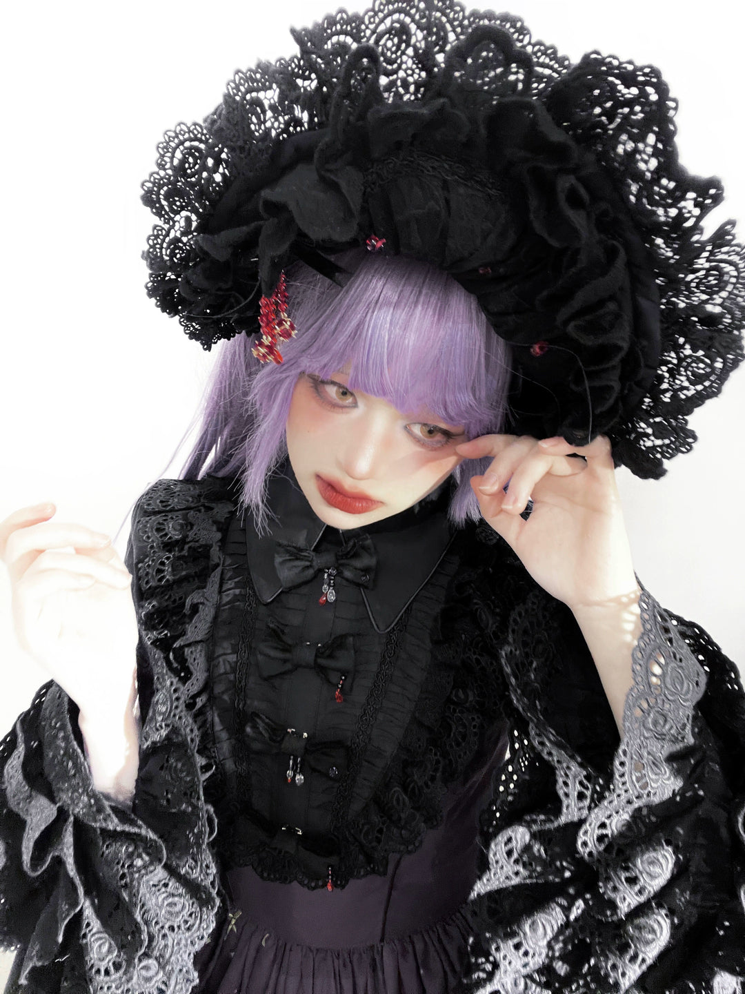 Dark Circle Clinic~Barbara Manor Night~Gothic Lolita JSK Pleated Floral Print Lolita Dress   