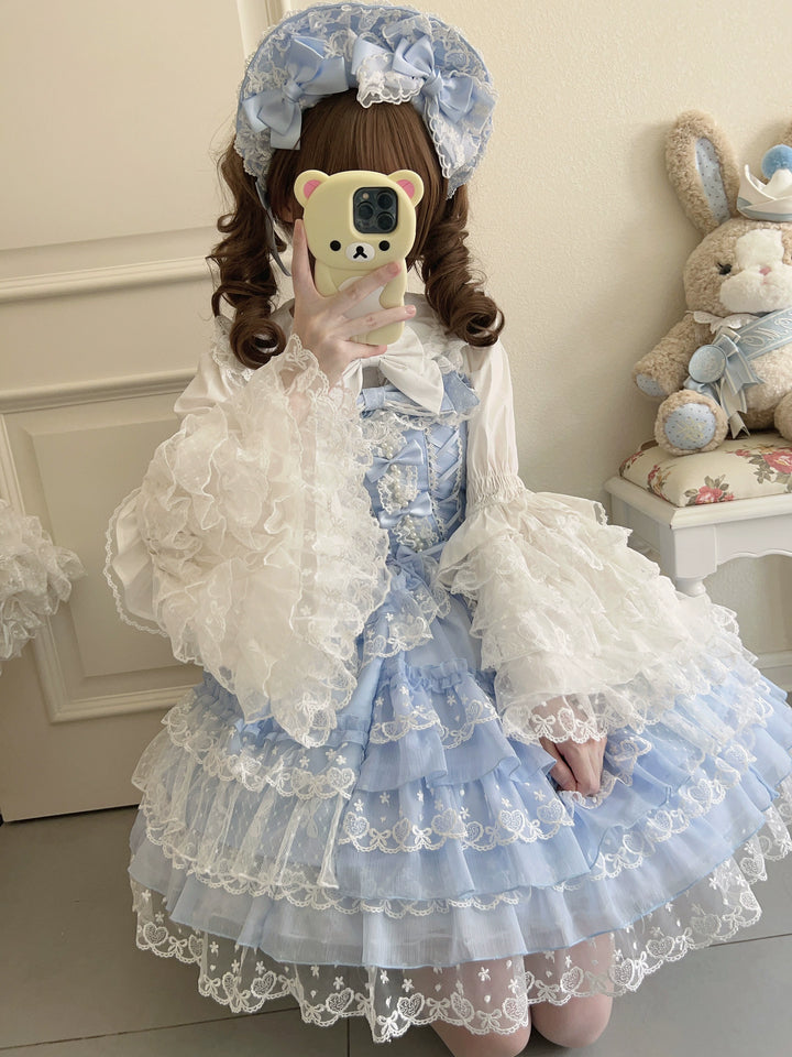 Sugar Girl~Love Overture~Sweet Lolita JSK Suit Tiered Ruffles Dress 40624:685354