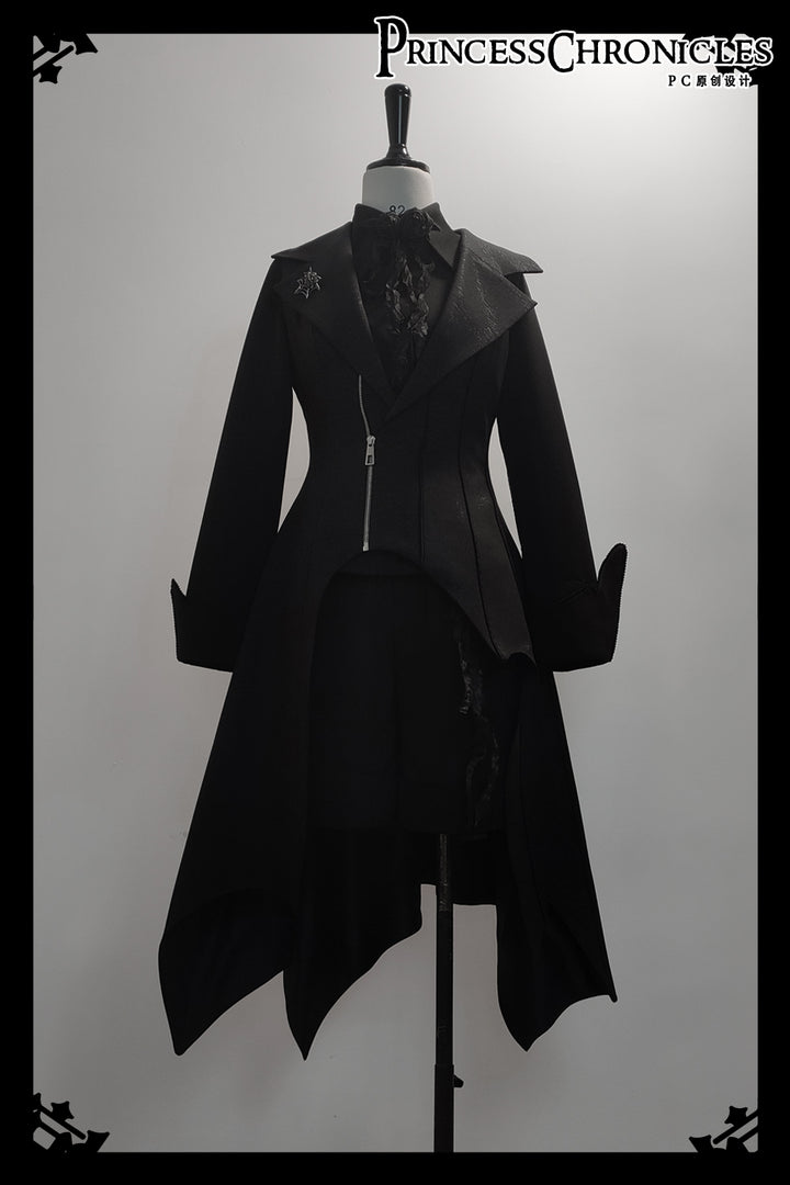 Princess Chronicles~Wind~Gothic Lolita handsome Black Long Vest