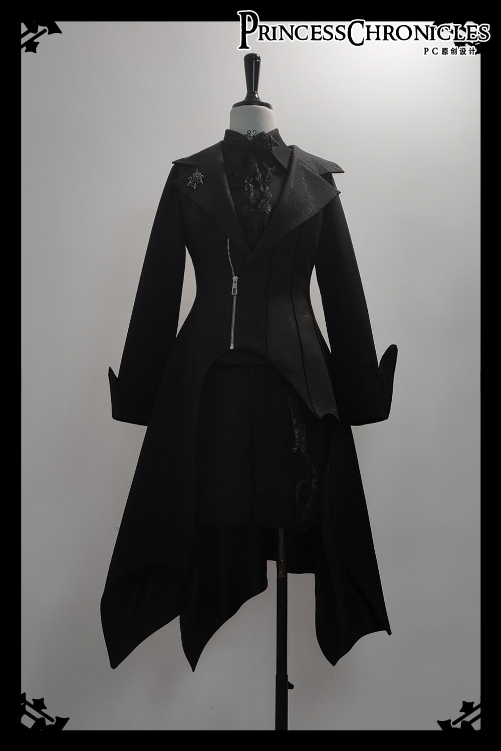 Princess Chronicles - Wind - Gothic Lolita handsome Black Long Vest