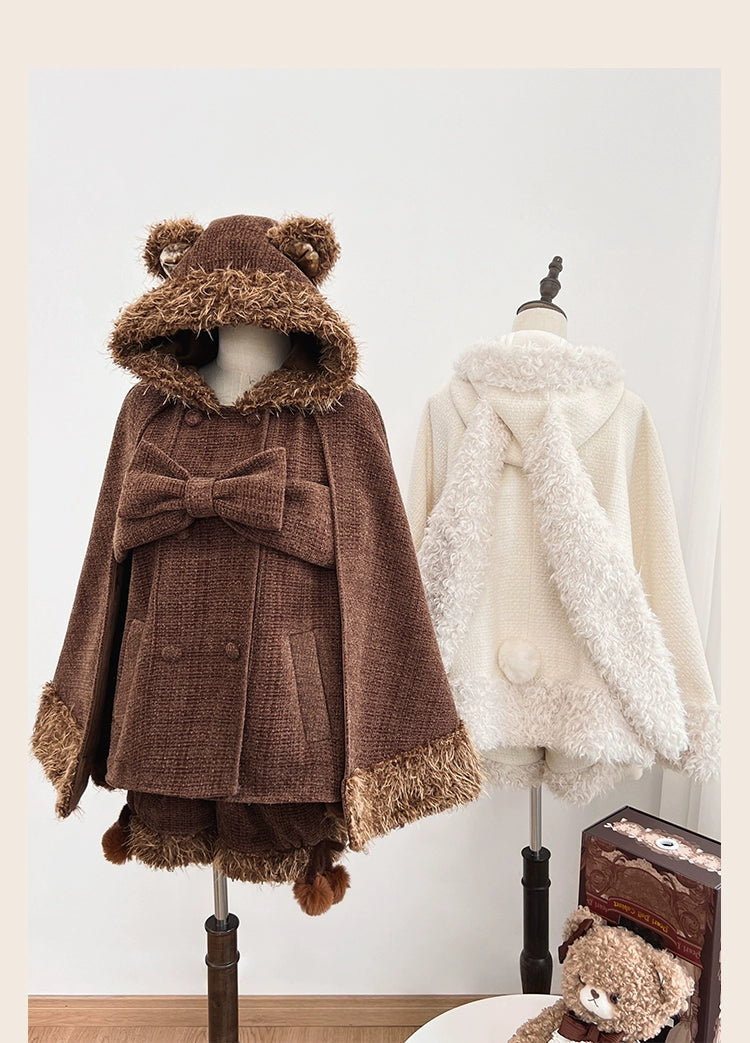 Tan Tuan~Rabbit & Bear~Winter Kawaii Lolita Cape and Shorts