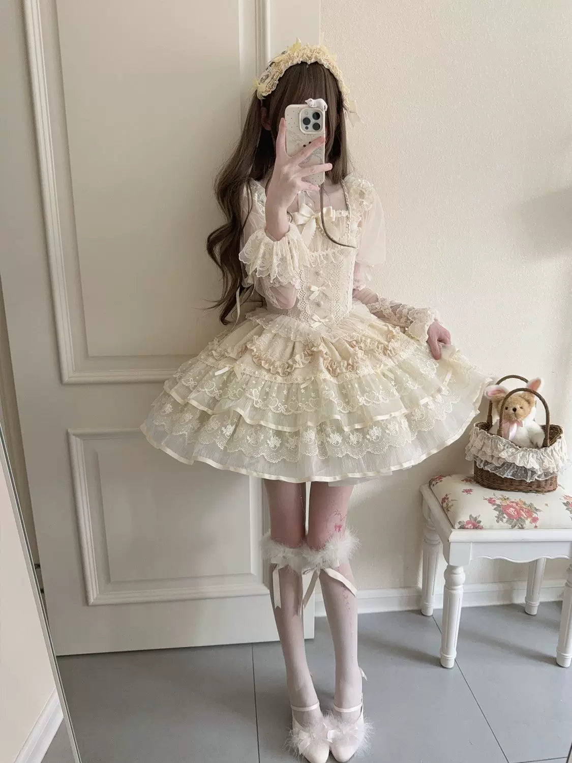Ballet Dream - Sweet Lolita JSK Dress, Petal-like Layered Skirt