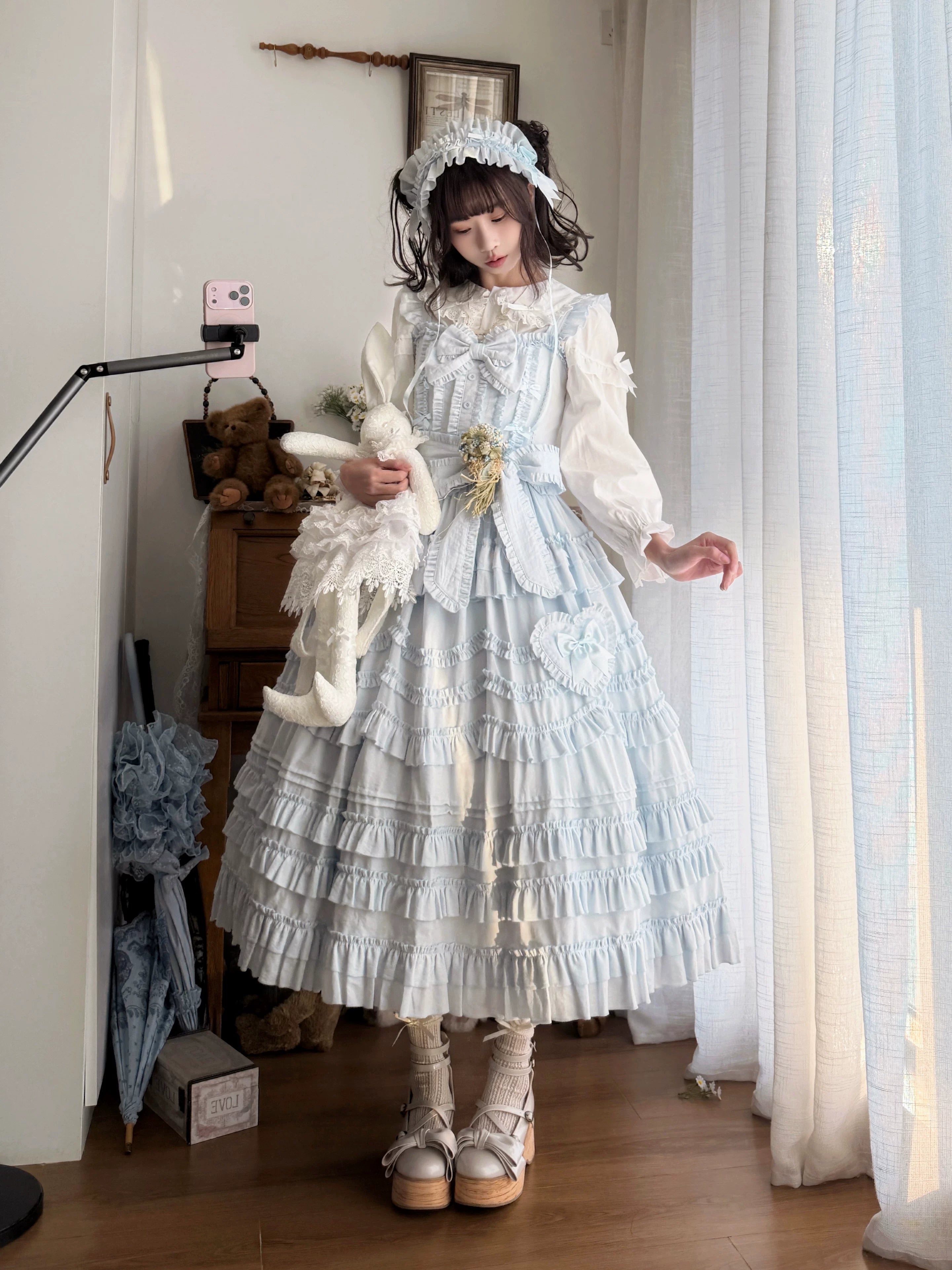 Loveheart - Solid Classic Lolita JSK Dress, Tiered Hem 44486:810056