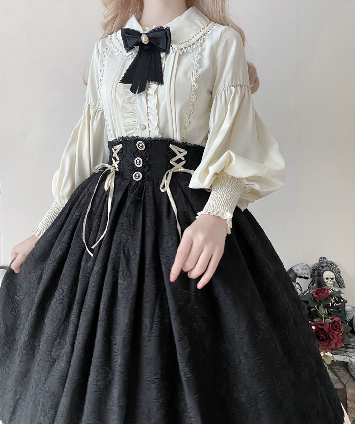 DMFS Lolita~ Sweet Lolita Blouse Vintage Mutton Sleeves Winter Lolita Shirt