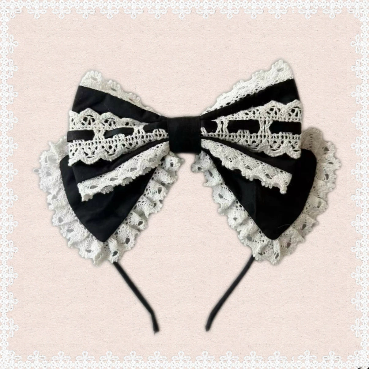 First Otome - Black Old School Lolita OP Dress, Lace Details KC Only (one size/M) S