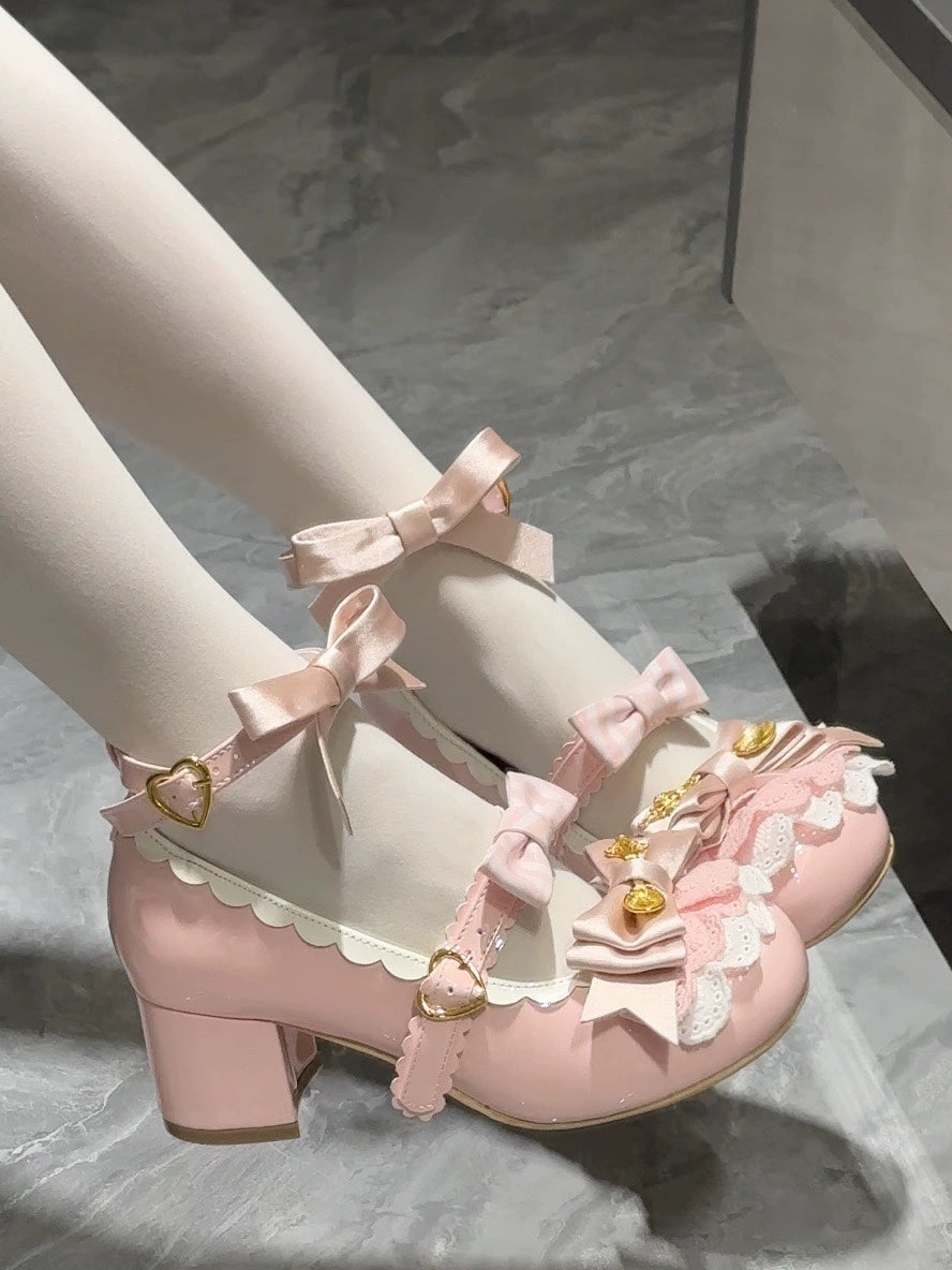 Beauty Bunny - Mousse Roll - Sweet Lolita Heel Shoes, Round Toe